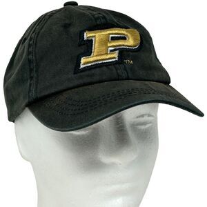 Purdue University Boilermakers Dad Hat Cap Black Strapback NCAA College 6 Panel